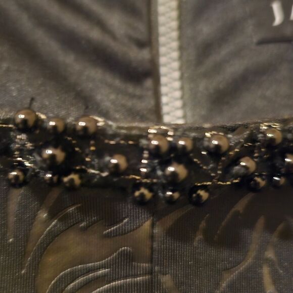 JAX Black Matte Floral Beaded Accent Dress - Size 24W - Picture 4 of 11